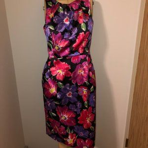 Stretch flower party dress with pockets